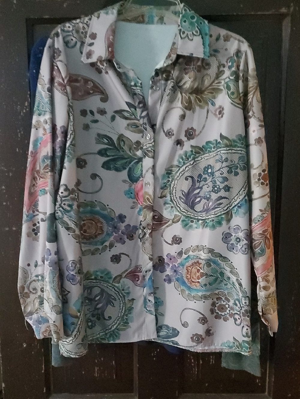 Women's Paisley Button-Down Shirt - Multicolor